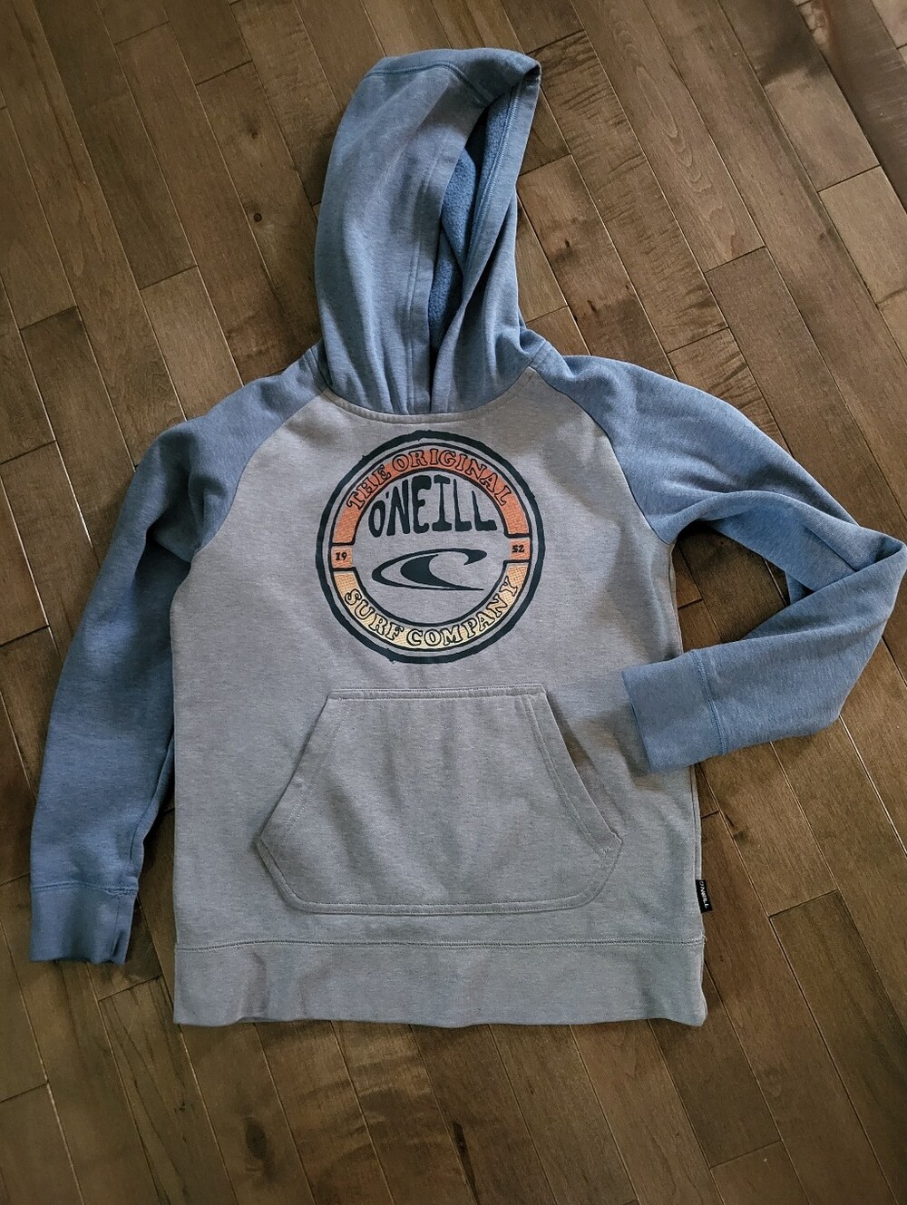 O'Neill Kid's Gray & Blue Crewneck Hoodie with Surf Logo